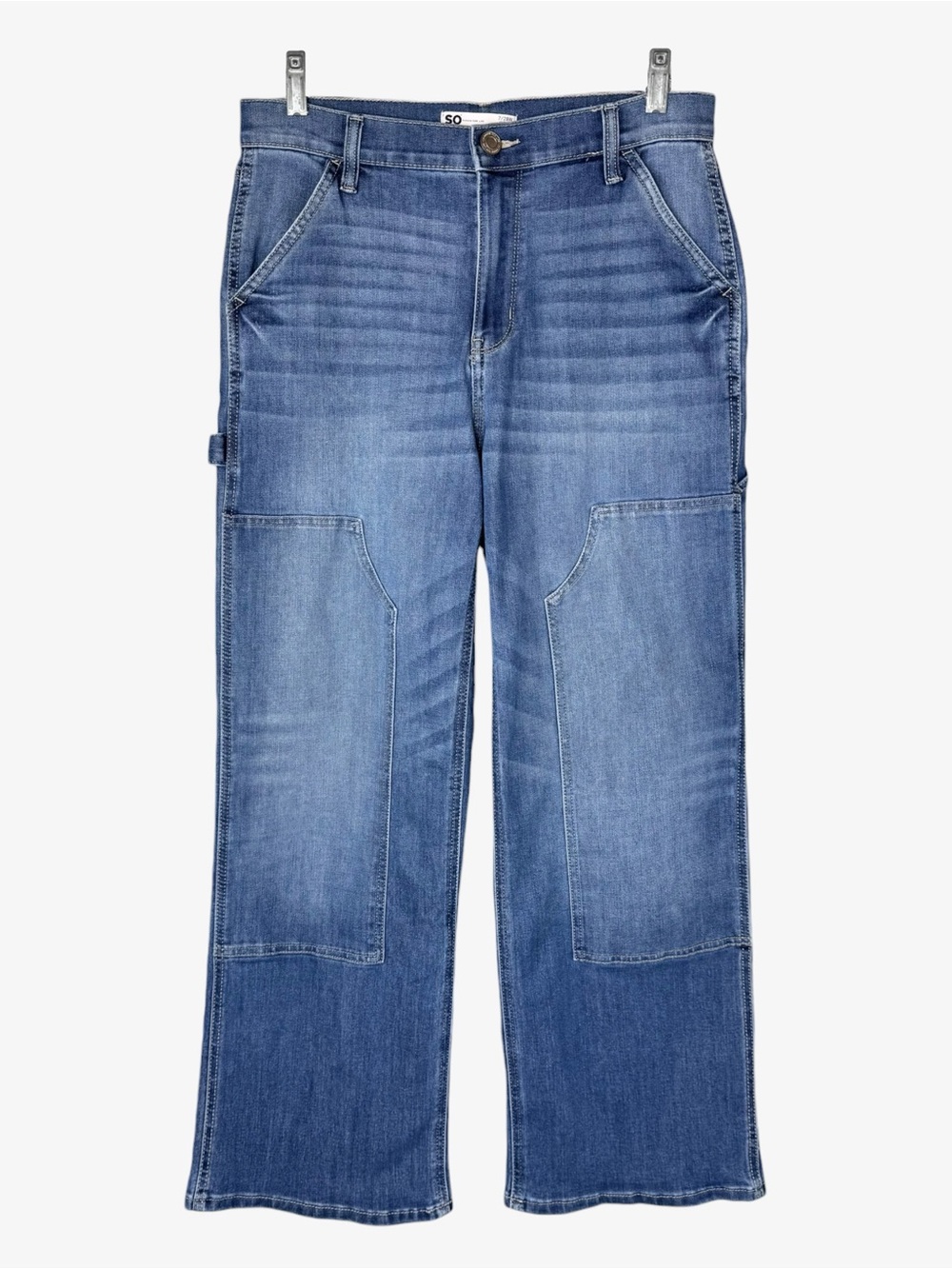 High Rise Wide Leg Carpenter Cargo Jeans 7 / 28 Utility Retro Baggy Y2K Boho